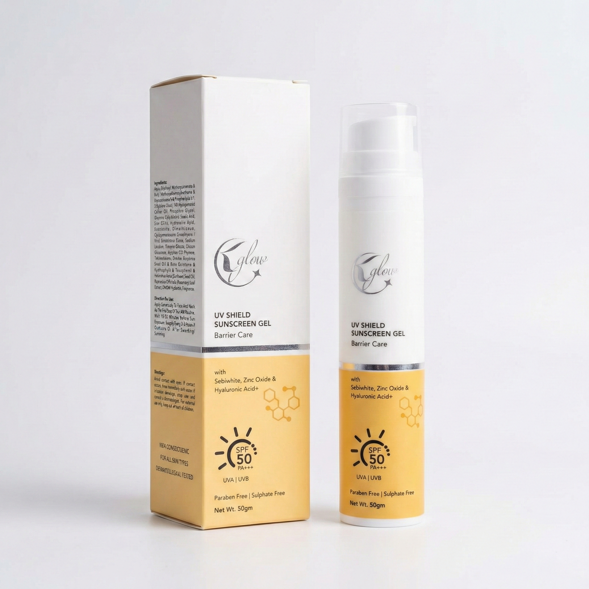 SPF 50 PA+++ gel sunscreen